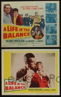 5g324 LIFE IN THE BALANCE 8 LCs '55 early Ricardo Montalban, Anne Bancroft, Lee Marvin!