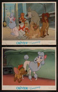 5g398 OLIVER & COMPANY 8 LCs '88 cartoon images of Walt Disney cats & dogs in New York City!