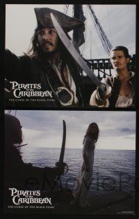 5g003 PIRATES OF THE CARIBBEAN 14 LCs '03 Johnny Depp as Jack Sparrow, Keira Knightley, Bloom!