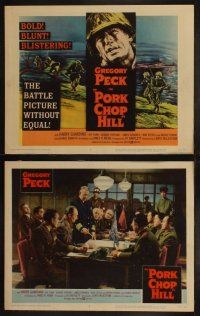 5g421 PORK CHOP HILL 8 LCs '59 Lewis Milestone, cool tc art of Korean War soldier Gregory Peck!