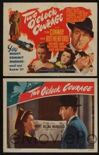 5g549 TWO O'CLOCK COURAGE 8 LCs '44 Anthony Mann directed, Tom Conway, Ann Rutherford