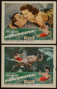 5g554 UNDERWATER 8 LCs '55 Howard Hughes, sexiest skin diver Jane Russell, Gilbert Roland!