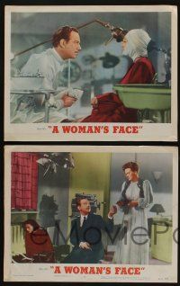 5g806 WOMAN'S FACE 4 LCs R54 great images of Melvyn Douglas, Joan Crawford, Osa Massen!