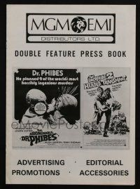 5h458 ABOMINABLE DR PHIBES/INCREDIBLE TWO HEADED TRANSPLANT English pressbook '70s wacky horror!