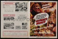 5h968 UNTAMED WOMEN English pressbook '52 great art of dinosaur attacking sexy savage cave babe!