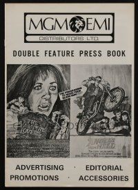 5h972 VAMPIRE LOVERS/ANGELS FROM HELL English pressbook '70s motorcycles & monsters!