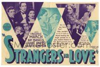 5h049 STRANGERS IN LOVE herald '32 Fredric March loves Kay Francis where the lovin' is best!