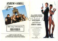 5h053 VIEW TO A KILL English herald '85 art of Roger Moore as James Bond & Grace Jones by Goozee!