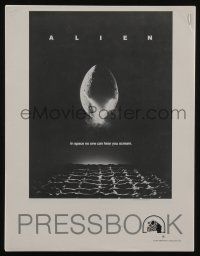5h461 ALIEN pressbook '79 Ridley Scott outer space sci-fi monster classic, cool hatching egg image!