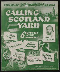 5h525 CALLING SCOTLAND YARD pressbook '54 cool six-bill of English detective mystery movies!