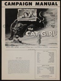 5h530 CAT GIRL pressbook '57 cool black panther & sexy girl art, to caress her is to tempt DEATH!