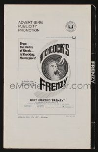 5h626 FRENZY pressbook '72 written by Anthony Shaffer, Alfred Hitchcock's masterpiece!