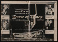 5h680 HOUSE OF USHER pressbook '60 Poe's tale of the ungodly & evil, cool art by Reynold Brown!