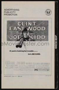 5h710 JOE KIDD pressbook '72 cool art of Clint Eastwood pointing double-barreled shotgun!