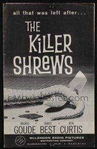 5h724 KILLER SHREWS/GIANT GILA MONSTER pressbook '59 great monster artwork, sci-fi double-bill!