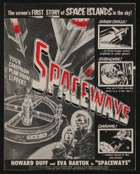 5h911 SPACEWAYS pressbook '53 Hammer sci-fi, screen's 1st story of the space islands in the sky!