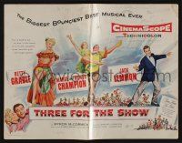 5h944 THREE FOR THE SHOW pressbook '54 Betty Grable, Jack Lemmon, Marge & Gower Champion!