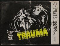 5h956 TRAUMA pressbook '62 horror, a psycho-thriller that's a living nightmare!