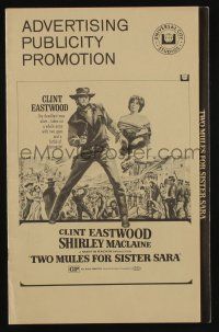 5h962 TWO MULES FOR SISTER SARA pressbook '70 art of gunslinger Clint Eastwood & Shirley MacLaine!