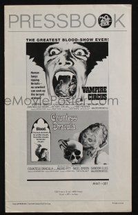 5h970 VAMPIRE CIRCUS/COUNTESS DRACULA pressbook '72 Hammer's greatest blood show ever!