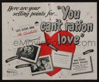 5h997 YOU CAN'T RATION LOVE pressbook '44 WWII romantic musical about the shortage of eligible males