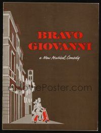 5h066 BRAVO GIOVANNI stage play souvenir program book '62 Cesare Siepi, Michele Lee, Broadway!
