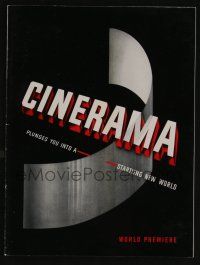 5h070 CINERAMA 2nd printing souvenir program book '52 it plunges you into a startling new world!