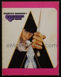 5h072 CLOCKWORK ORANGE English souvenir program book '72 Stanley Kubrick classic, Malcolm McDowell