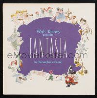 5h082 FANTASIA souvenir program book R77 Mickey Mouse & others, Disney musical cartoon classic!