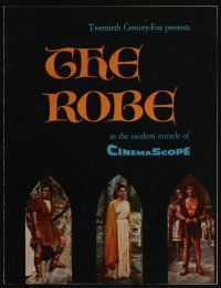 5h135 ROBE souvenir program book '53 Richard Burton, Jean Simmons, Victor Mature, religious epic!