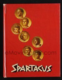 5h148 SPARTACUS hardcover souvenir program book '61 Stanley Kubrick, art of top cast on gold coins!