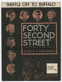 5h169 42nd STREET sheet music '33 Dick Powell, Ginger Rogers, Harris art, Shuffle Off To Buffalo!