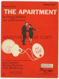5h181 APARTMENT sheet music '60 Billy Wilder, Jack Lemmon, Shirley MacLaine, the theme song!