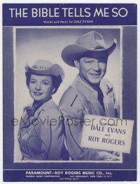5h187 BIBLE TELLS ME SO sheet music '55 sung by Roy Rogers & Dale Evans, written by Dale!