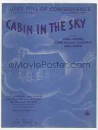 5h199 CABIN IN THE SKY sheet music '43 cool Sorokin artwork, Life's Full of Consequence!