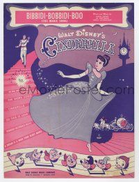 5h209 CINDERELLA sheet music '50 Walt Disney cartoon classic, Bibbidi-Bobbidi-Boo!