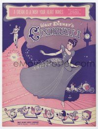 5h210 CINDERELLA sheet music '50 Walt Disney classic, A Dream is a Wish Your Heart Makes!