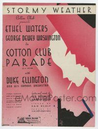 5h214 COTTON CLUB PARADE sheet music '34 by Koehler & Arlen, wonderful Leff art, Stormy Weather!