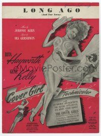 5h215 COVER GIRL sheet music '44 sexy full-length Rita Hayworth, Long Ago and Far Away!