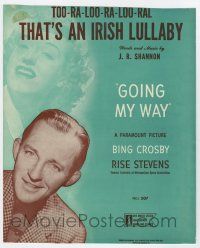 5h252 GOING MY WAY sheet music '44 Bing Crosby, Too-Ra Loo-Ra Loo Ral That's An Irish Lullaby!