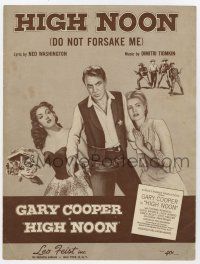 5h268 HIGH NOON sheet music '52 Do Not Forsake Me, the title song sung by Tex Ritter!