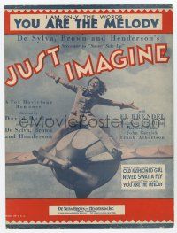 5h288 JUST IMAGINE sheet music '30 Maureen O'Sullivan, I Am Only the Words You Are the Melody