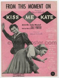 5h293 KISS ME KATE sheet music '53 Howard Keel, Kathryn Grayson, Cole Porter's From This Moment On