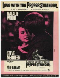 5h306 LOVE WITH THE PROPER STRANGER sheet music '64 Natalie Wood & Steve McQueen, the title song!