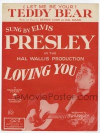 5h308 LOVING YOU sheet music '57 Elvis Presley playing guitar, Let Me Be Your Teddy Bear!
