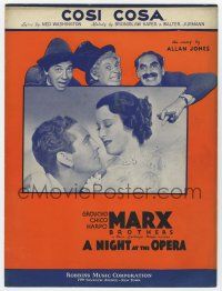 5h324 NIGHT AT THE OPERA sheet music '35 Marx Bros, Allan Jones & sexy Kitty Carlisle, Cosi Cosa!