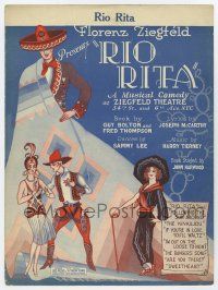 5h355 RIO RITA sheet music '27 Florenz Ziegfeld's Broadway show, the title song!