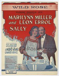 5h362 SALLY sheet music '29 Marilynn Miller & Leon Errol washing dishes, Wild Rose!