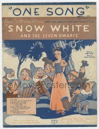 5h381 SNOW WHITE & THE SEVEN DWARFS sheet music '37 Disney animated fantasy classic, One Song!