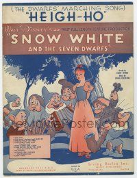 5h379 SNOW WHITE & THE SEVEN DWARFS sheet music '37 Disney animated fantasy classic, Heigh-Ho!